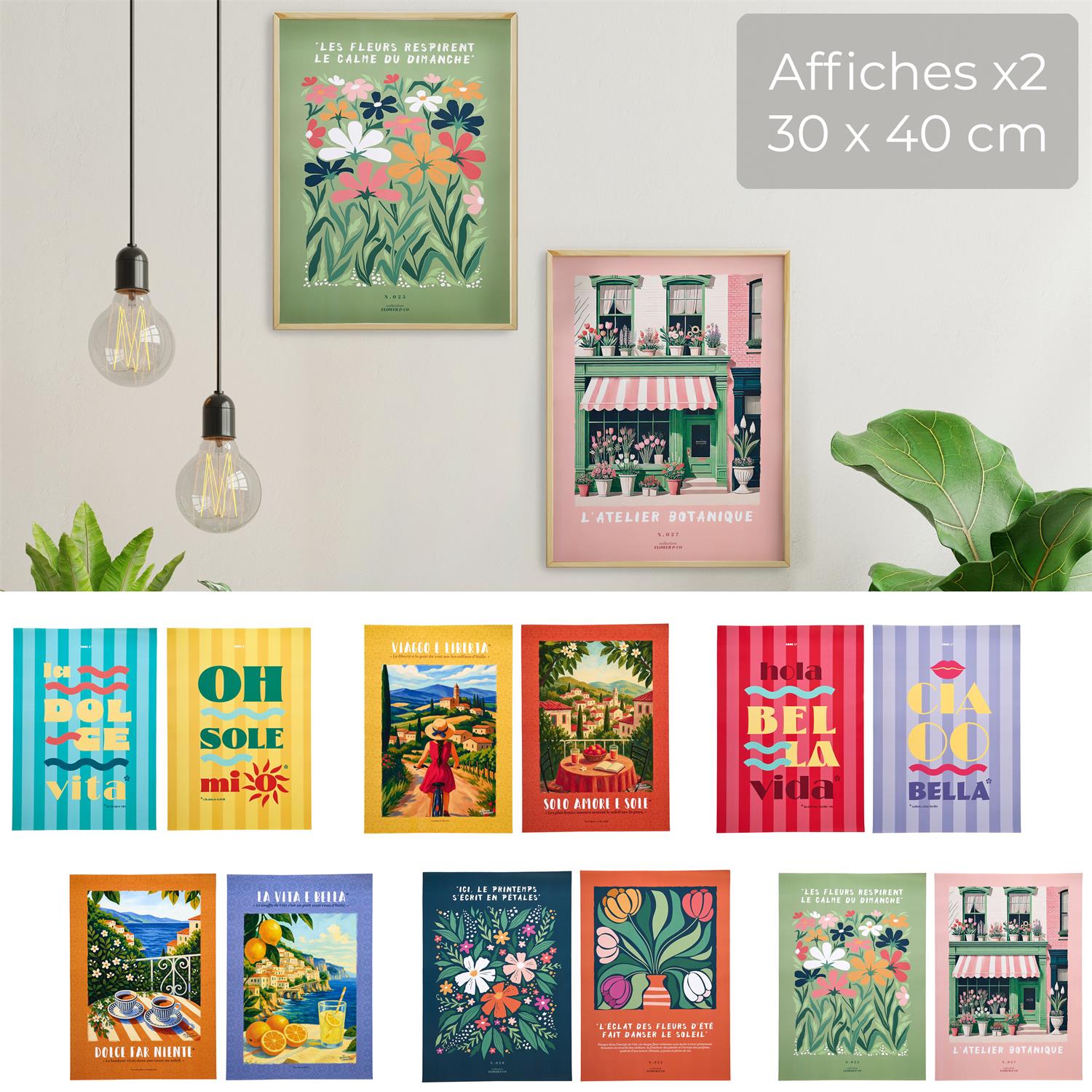 Lot de 2 affiches Dolce Vita 30x40cm – Image 2