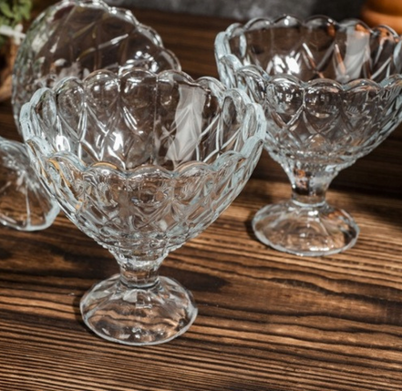 Lot de 3 coupes à glace en verre