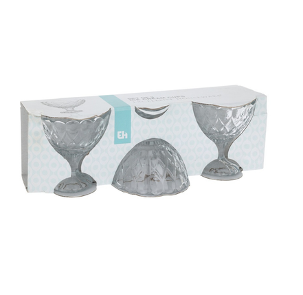 Lot de 3 coupes à glace en verre – Image 2