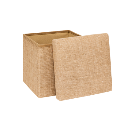 Pouf 31x31cm en toile de jute – Image 2