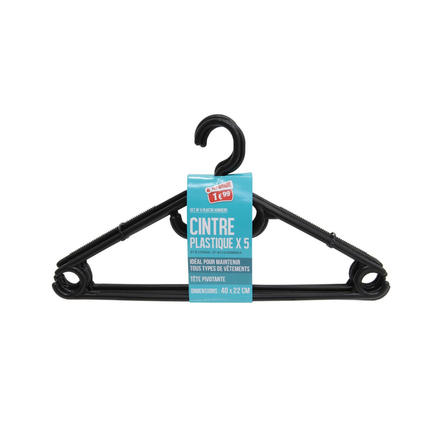 Cintre en plastique à tête pivotante x5