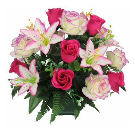 Composition en coupe rose et lys – Image 2