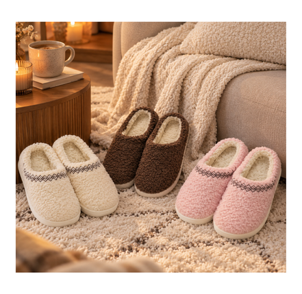 Chaussons plateforme à bouclette