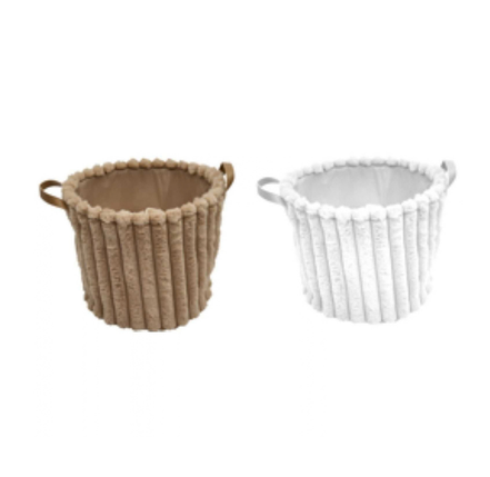 Panier de rangement en velours côtelé 38x28cm – Image 2