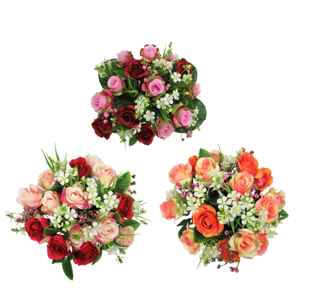 Composition de rose bouton fleurette x24